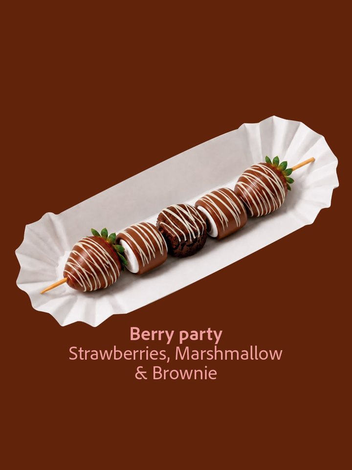 Berry Party: strawberries, marshmallow and brownie