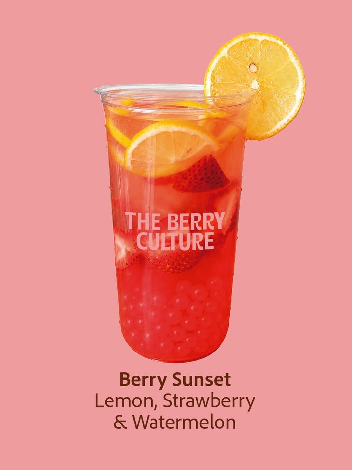 Berry Sunset: lemon, strawberry and watermelon