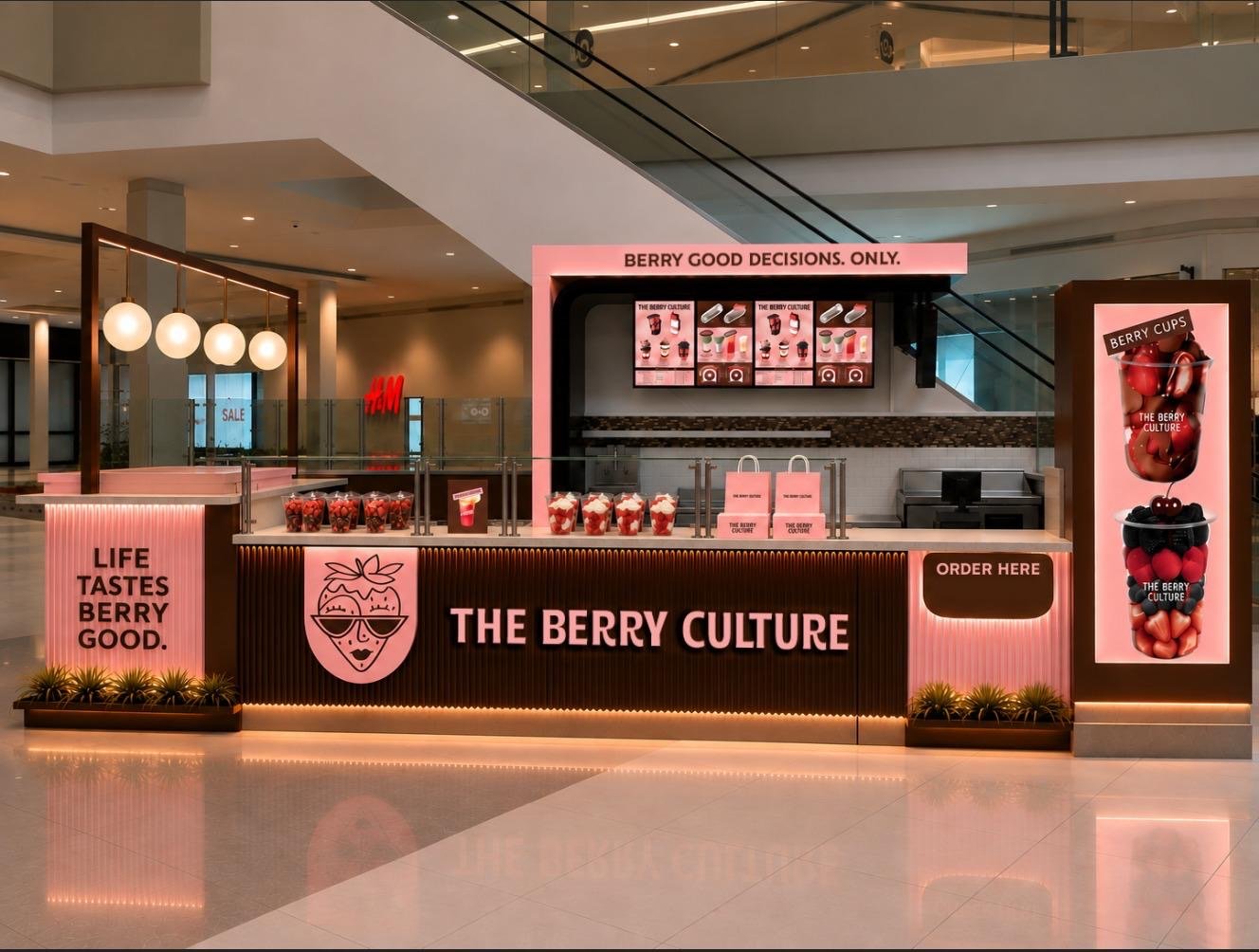 The Berry Culture kiosk at Southwest Plaza, Littleton